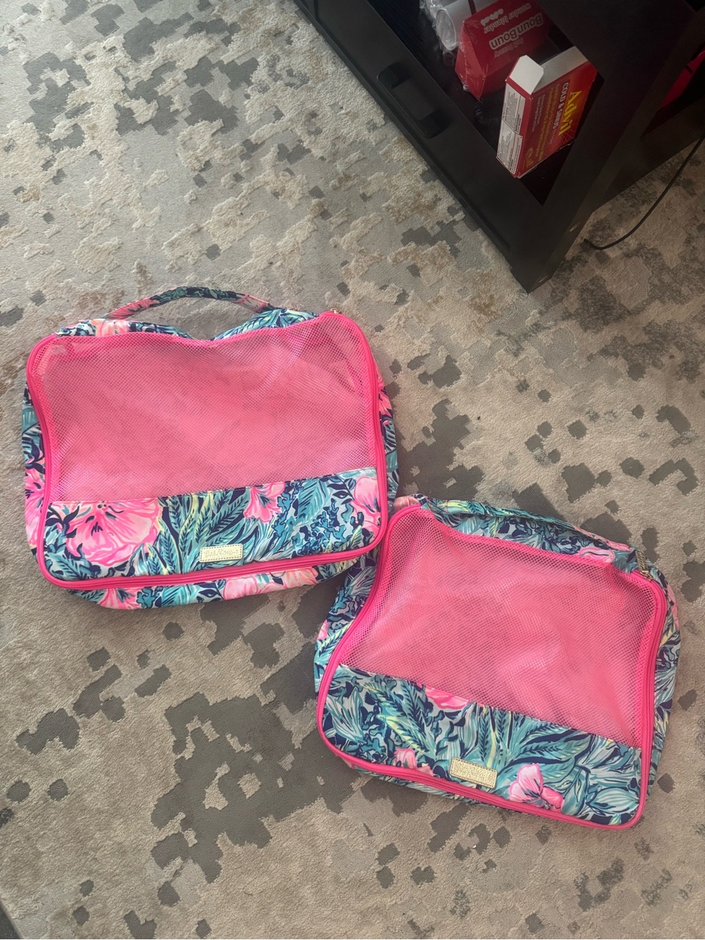 Lilly Pulitzer Pink Floral Packing Cubes - Travel Organizer Set